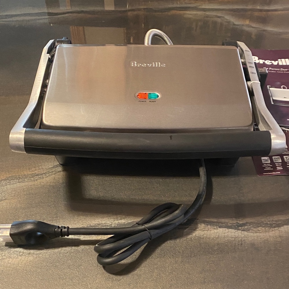 Breville Silver and Black Panini Duo. New